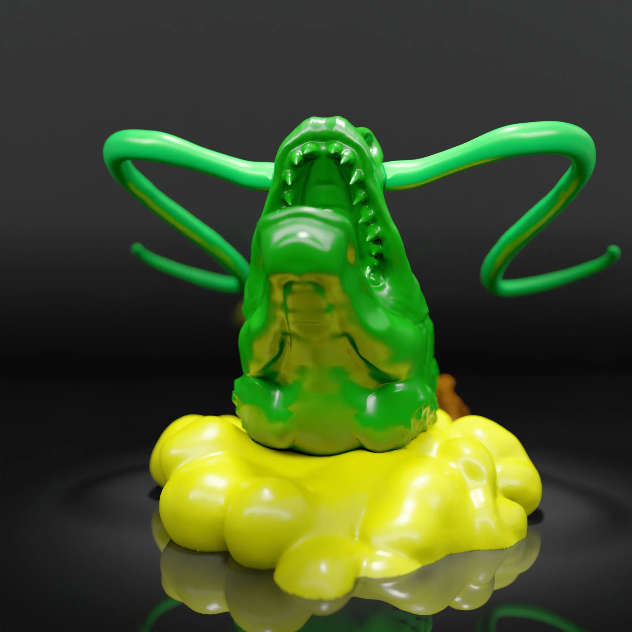 Shenlong Sculpture: Majestic Dragon Head Emerging from the C