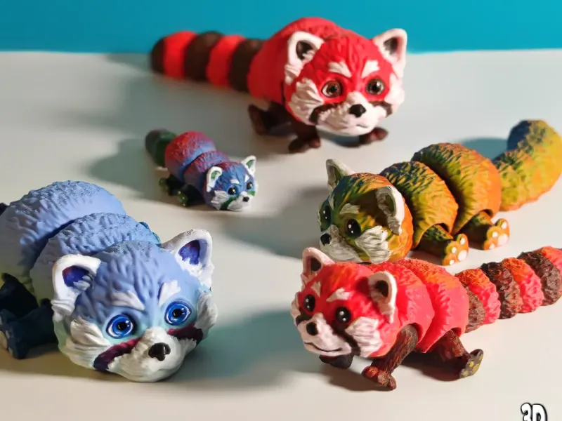 Panda rojo, articulado, juguete