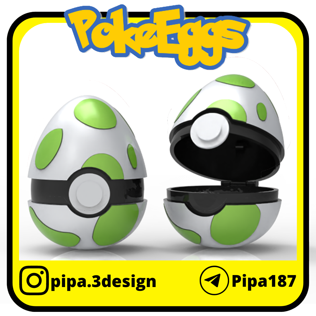 POKEBALLS POKEMON GO EASTER EGG WITH HINGE | 3D models download ...