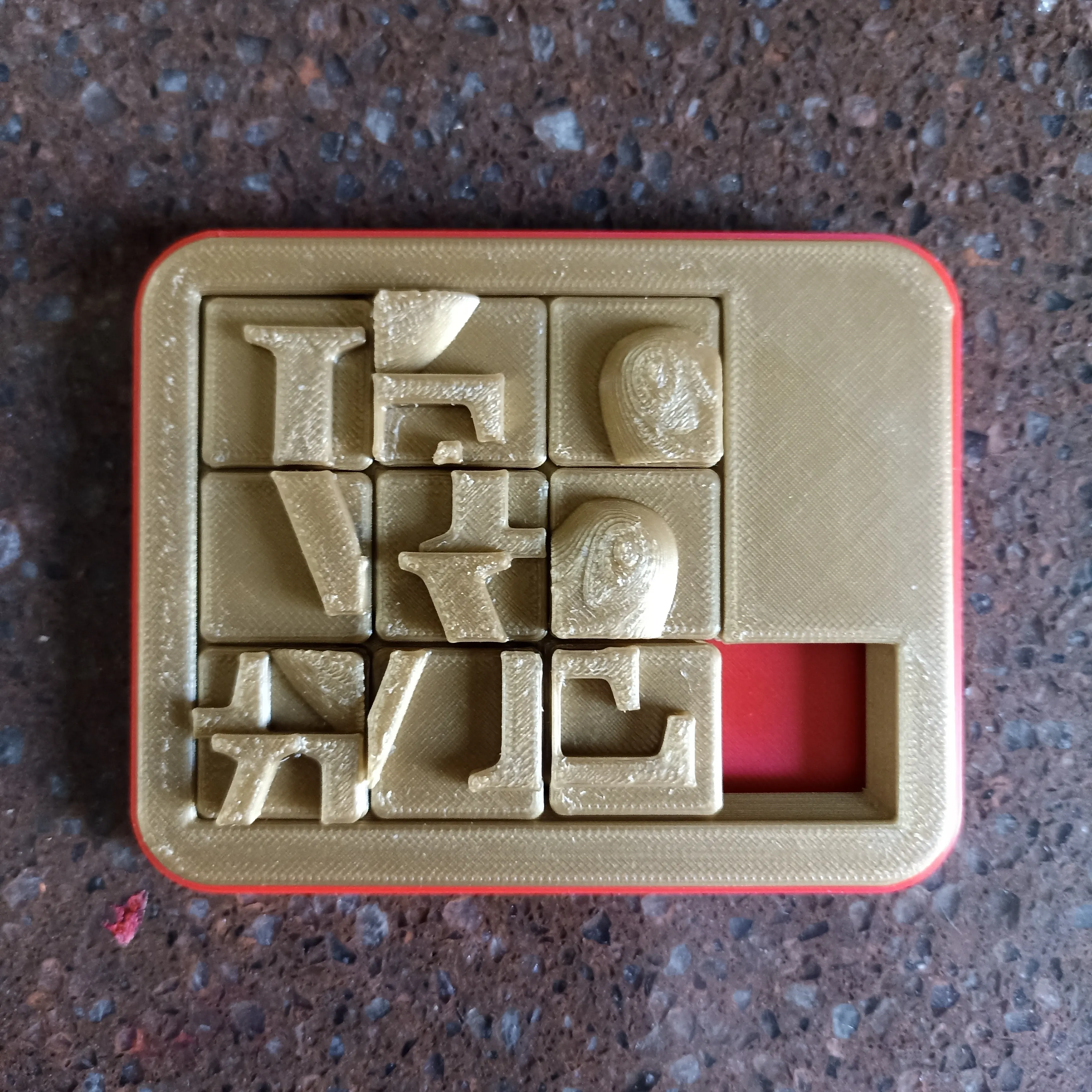 print in place love puzzle 9 sliding pieces fidget toy