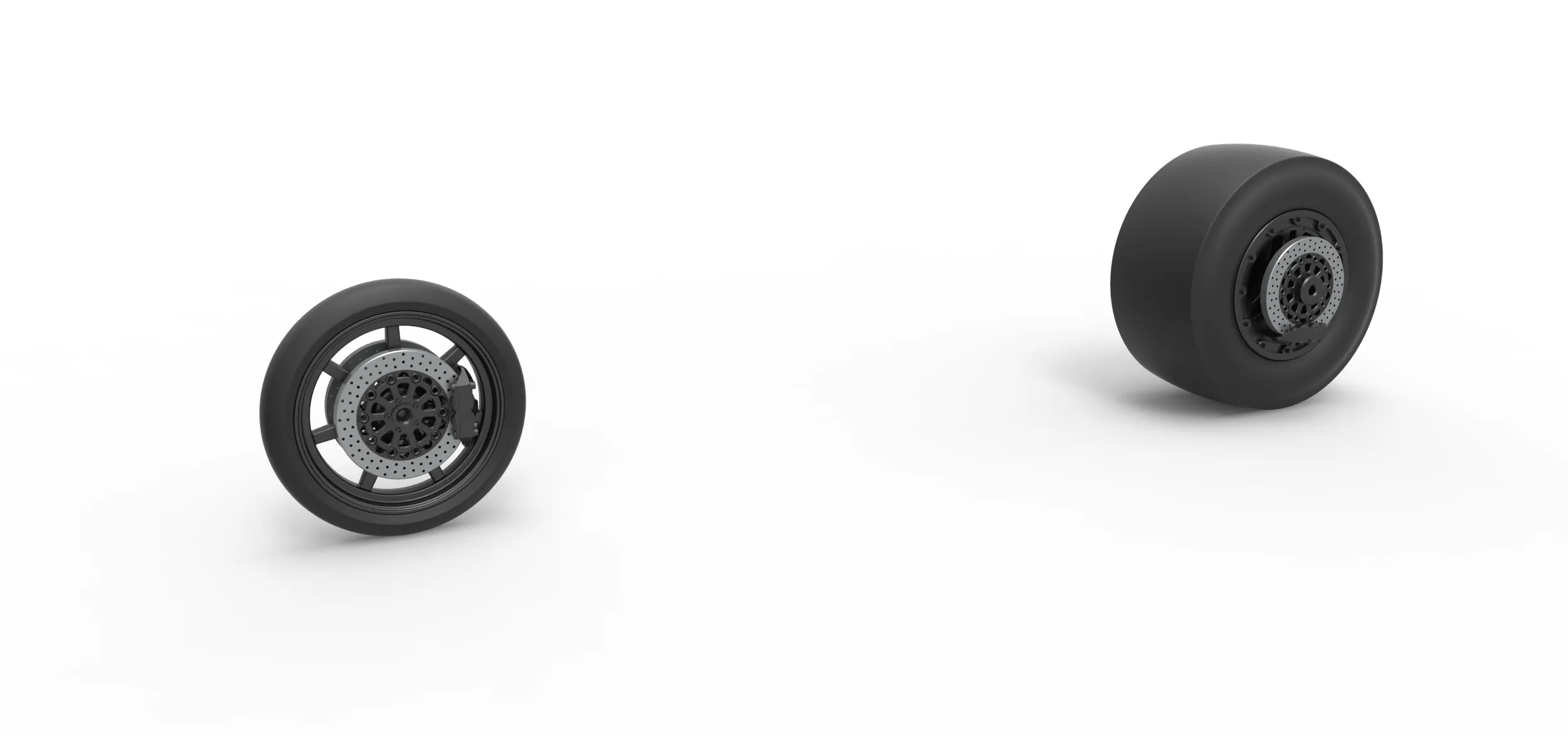 Wheel Set of Top fuel dragster motorcycle Scale 1:25