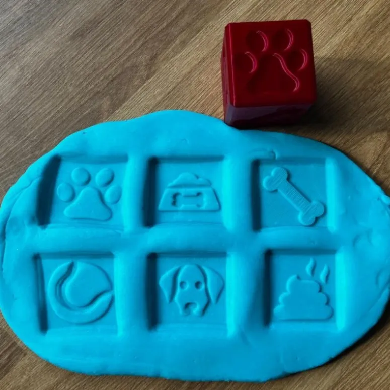 Educational Dog Stamp Cube for playdough and sensory play
