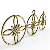 Round Design Pendant Earring-2