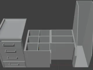 Modular desk organiser with drawers and file stand