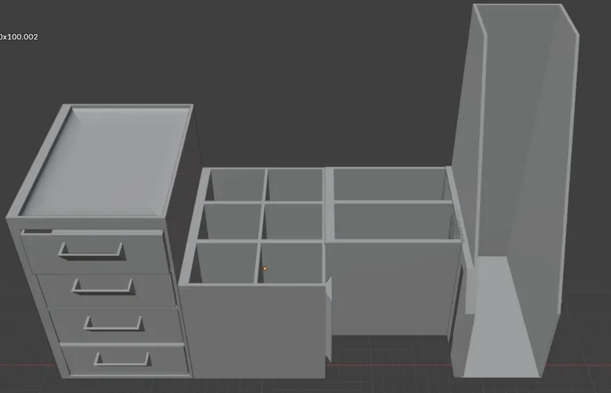 Modular desk organiser with drawers and file stand