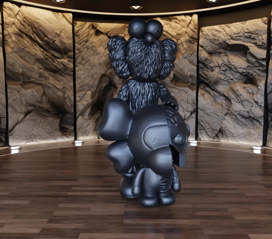 Kaws BFF x Bape Milo Fan Art Toy