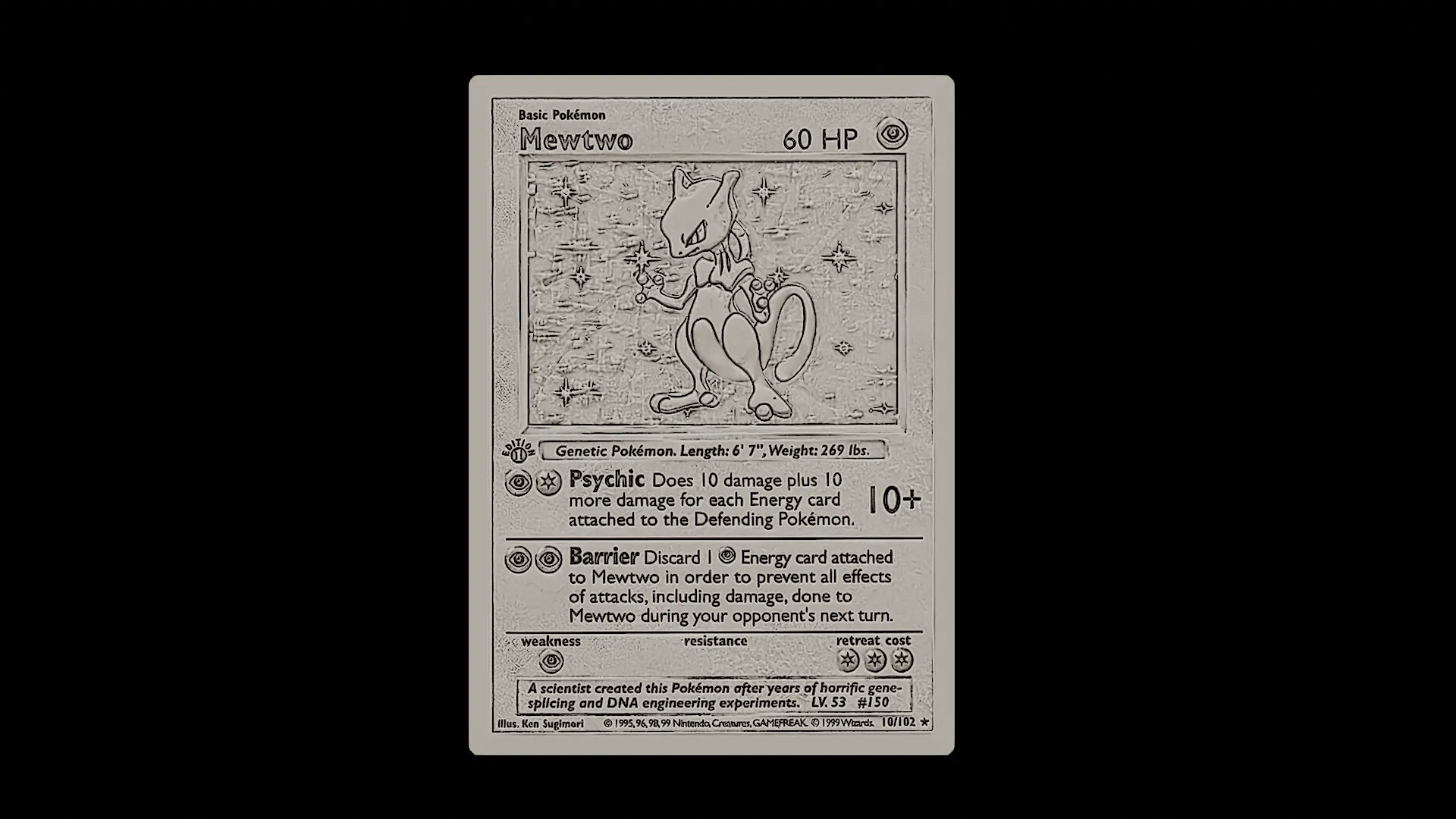 Mewtwo rare card Pokemon