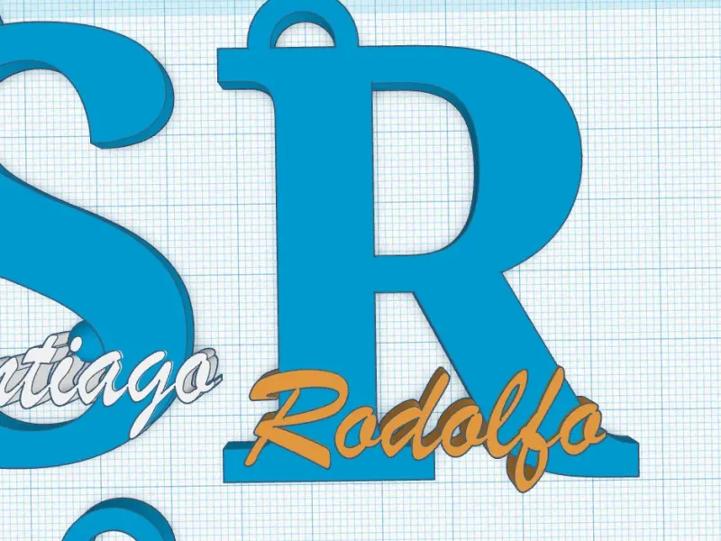 schlüsselanhänger mit Initialen und Name Rodolfo