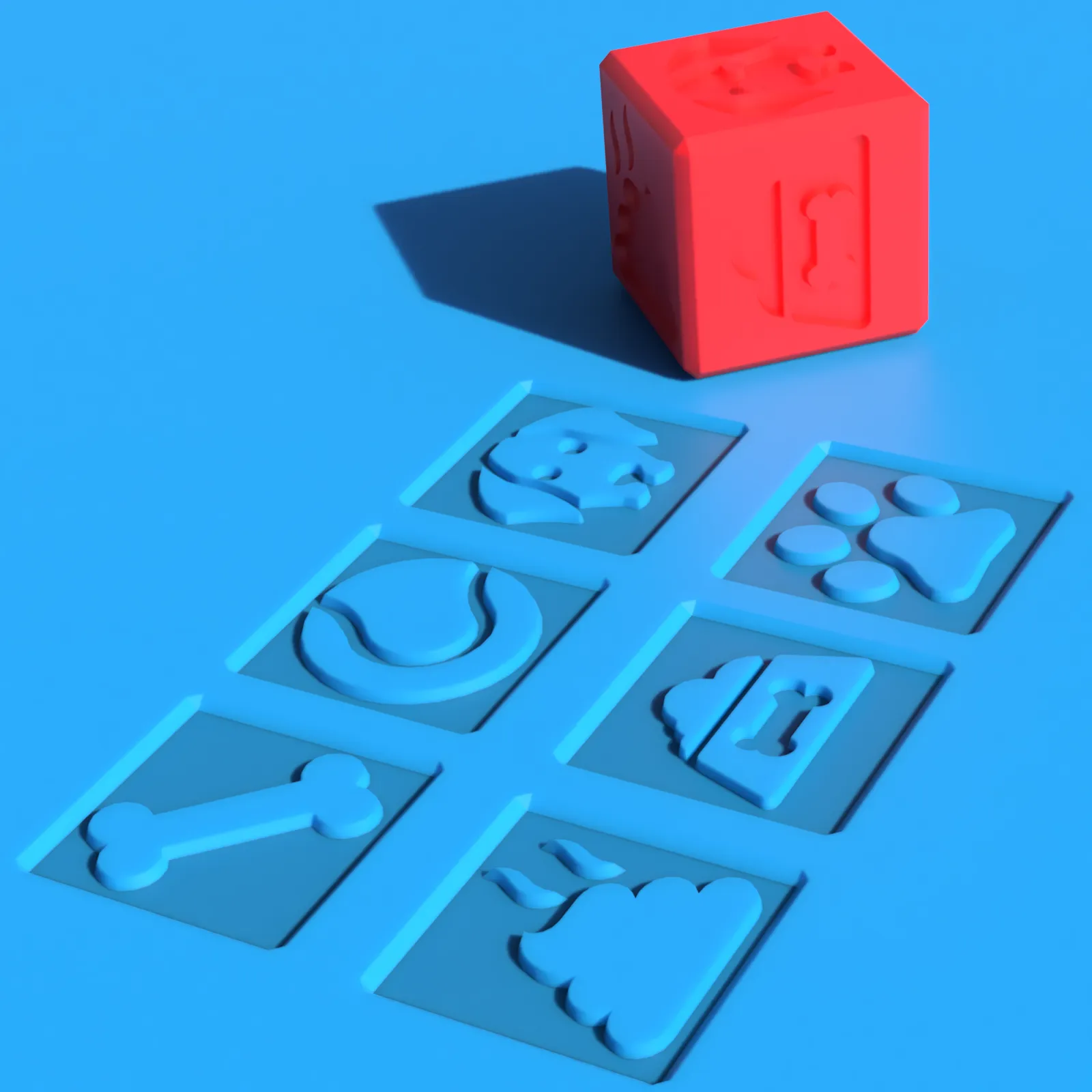 Educational Dog Stamp Cube for playdough and sensory play