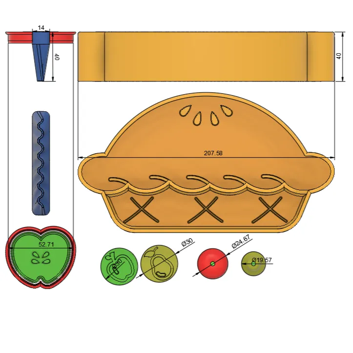 Play tray - Apple Pie - and accessories for sensory play