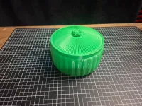 Elegant Ribbed Trinket Box with Rose Lid-0