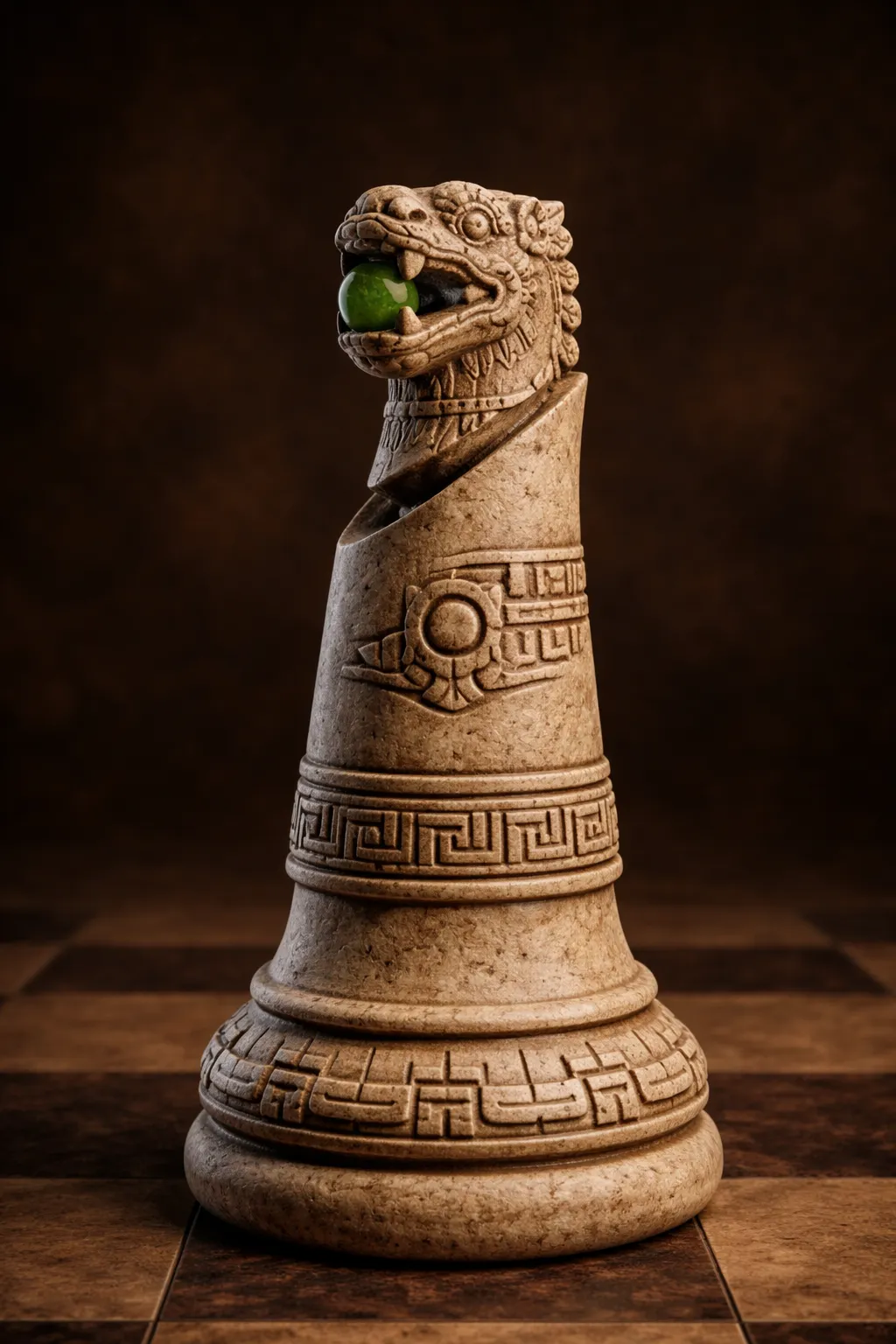 Alfil ajedrez tematico Imperio Maya 3mf-1