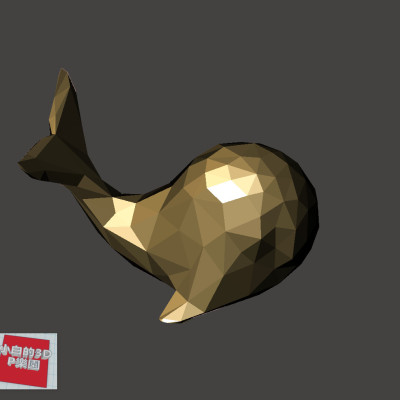 Low-Poly 3D Model - whale 低面數-鯨魚