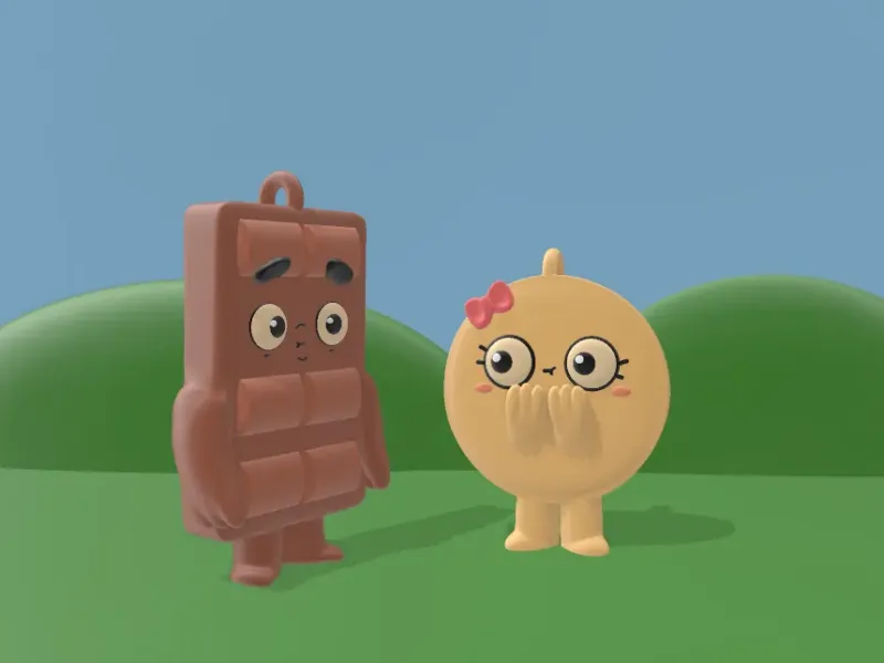 choco and pancake keychains