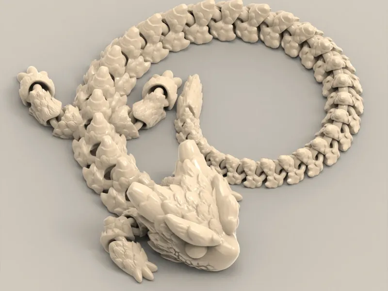 Articulated Dragon 024 - Print in place - No supports - STL