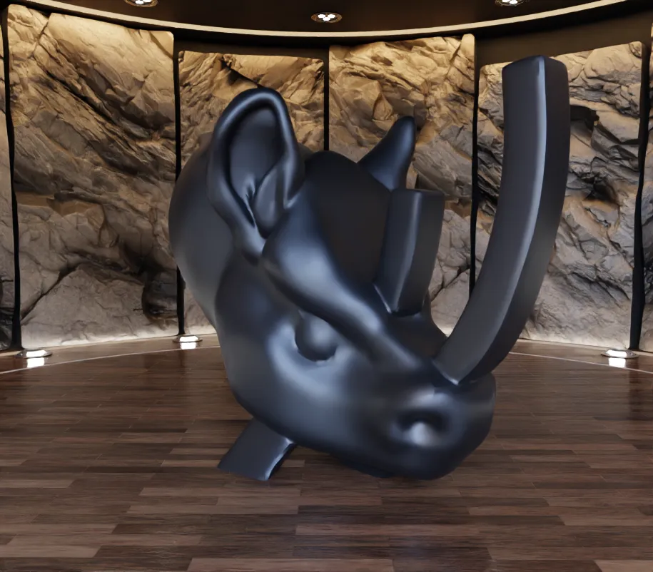 Rhino Black Edition Decorative Sculpture Fan Art Toy