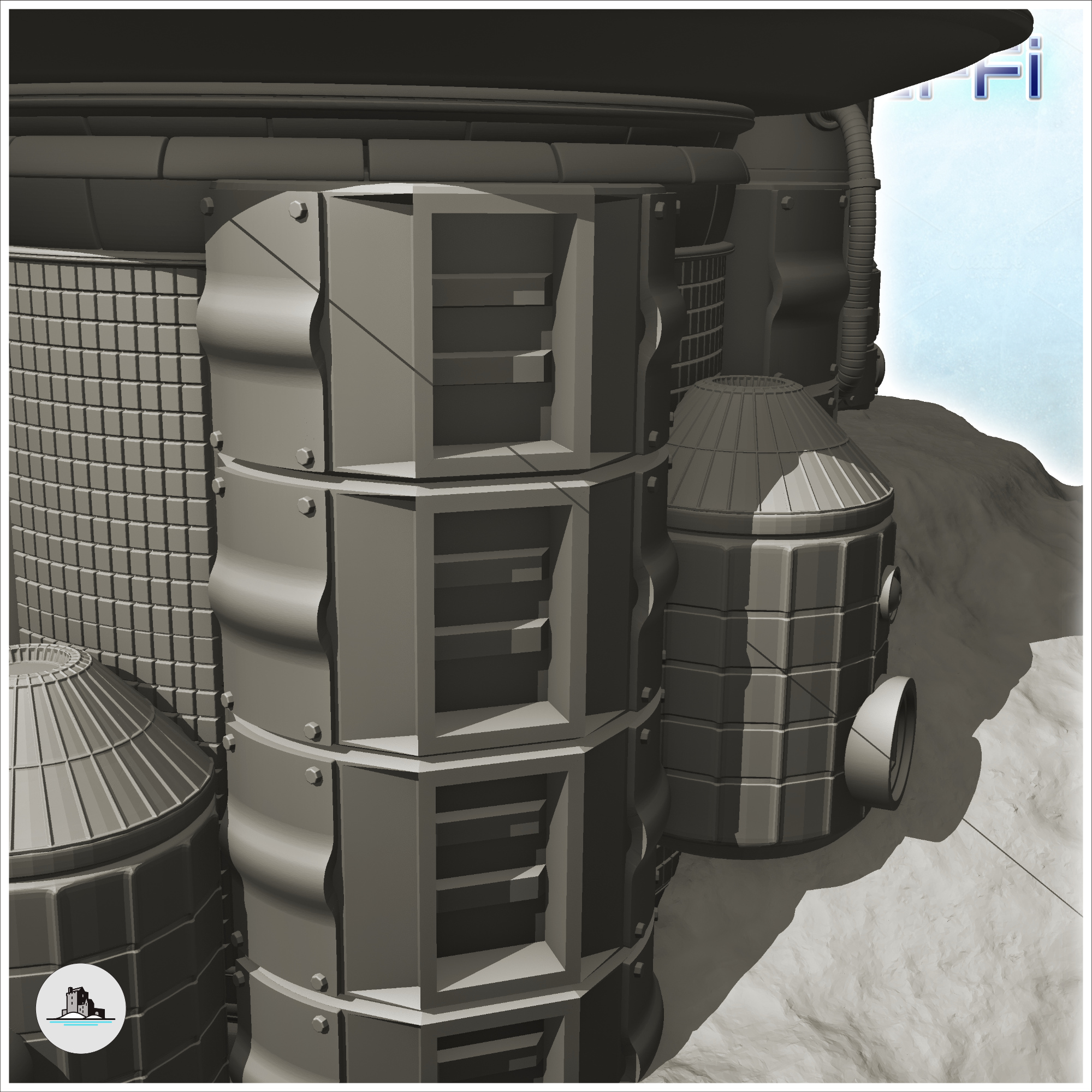 Energy sensor on rock - Terrain Scifi Science fiction SF | 3D models ...