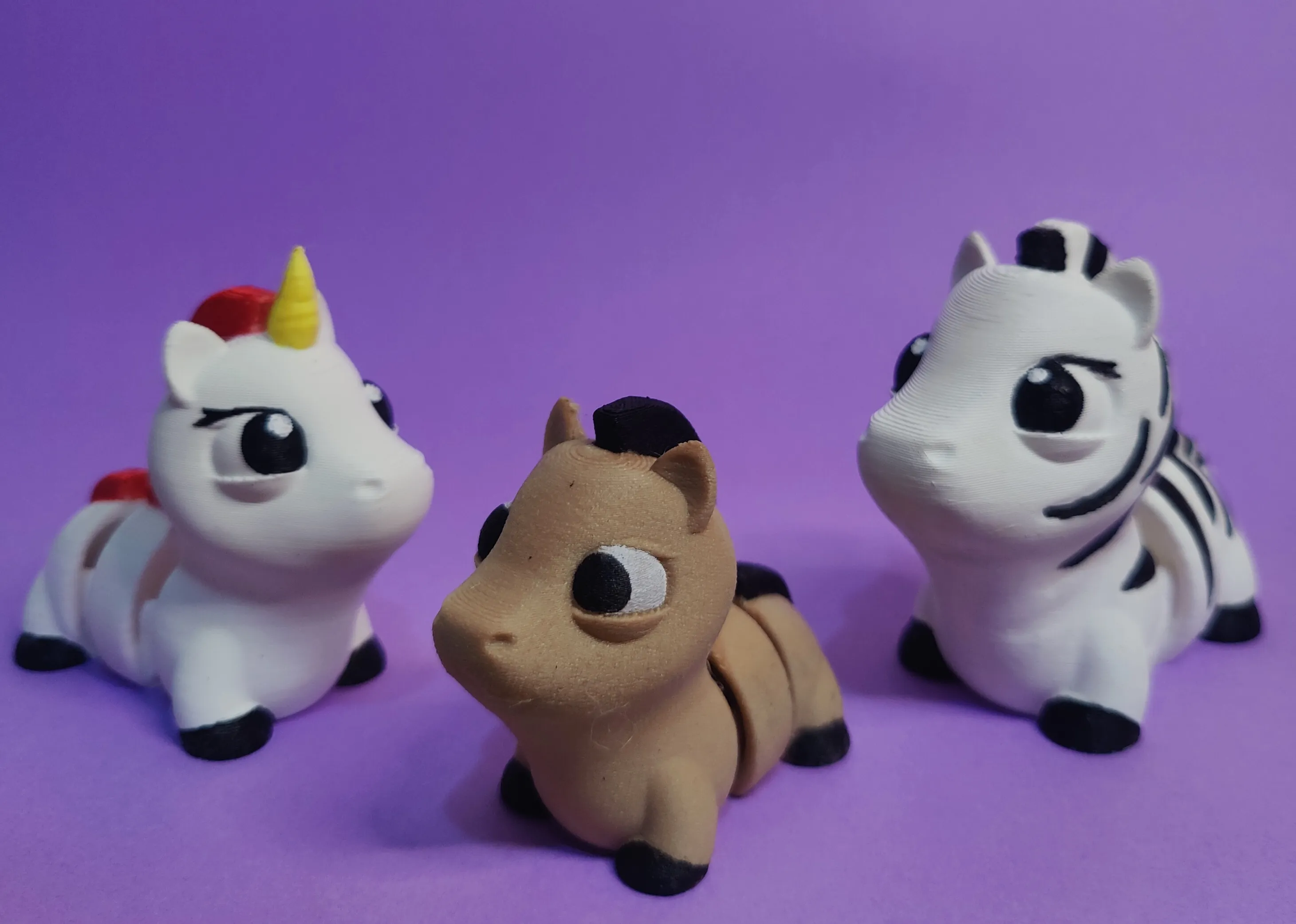 Mini Flexi Articulating Unicorn + Zebra + Horse