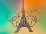 Eiffeltoren met Olympische ringen 2024 - muurdecoratie-0