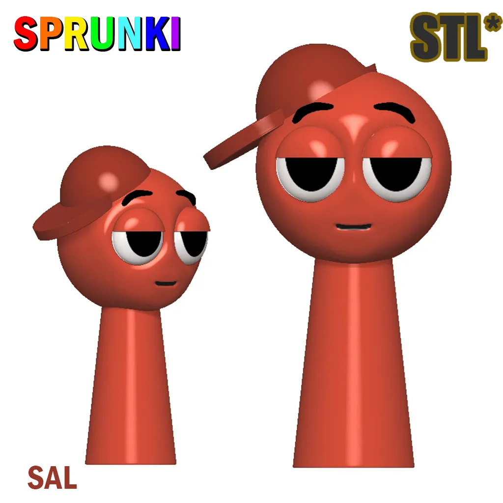 Sprunki Incredibox Sal STL 3D Model Character Fanart