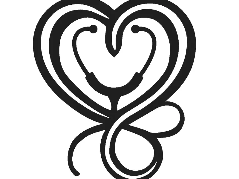 Heart Stethoscope Emblem