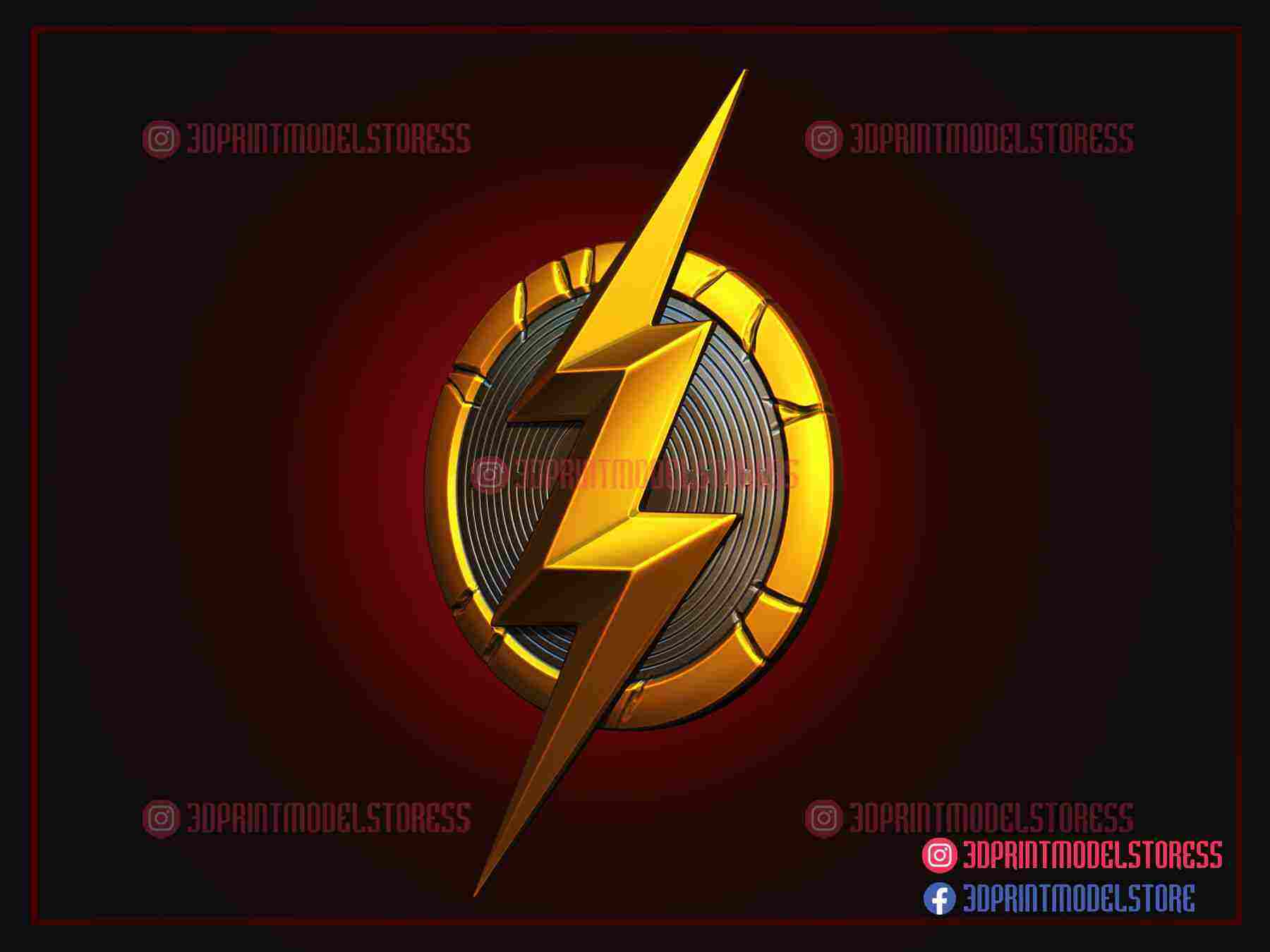 The Flash Symbol Logo - DC Comics Cosplay, 3D-Modelle herunterladen