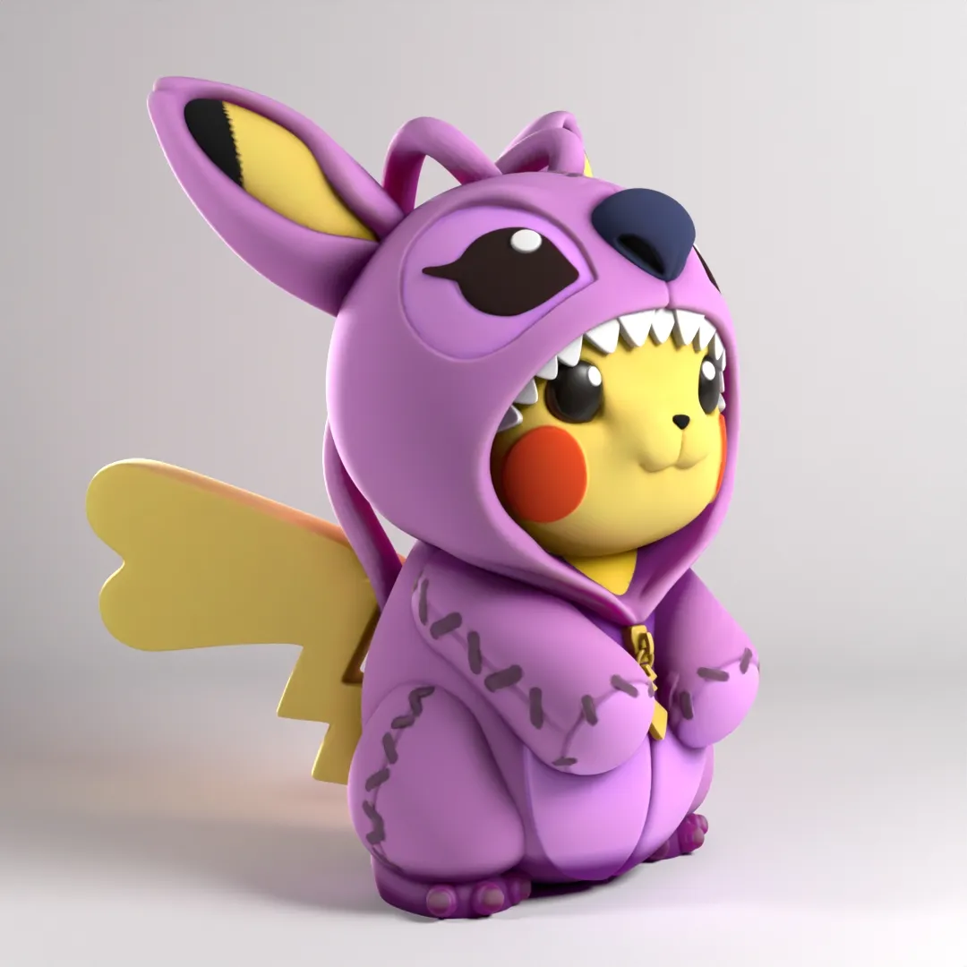 Pikachu with stitch pajamas