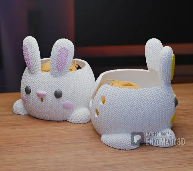 bowl knitted rabbit - crochet bowl - 3MF, STL, Multiparts