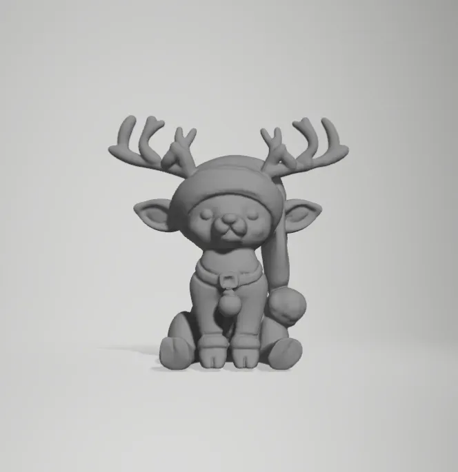 Extra Cute Santa Deer