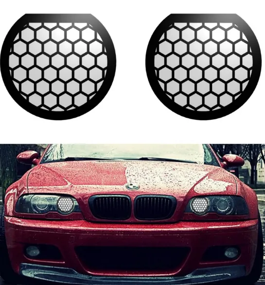BMW Série 3 (E46) 2 Pcs Décoration de phares nid d'abeille n