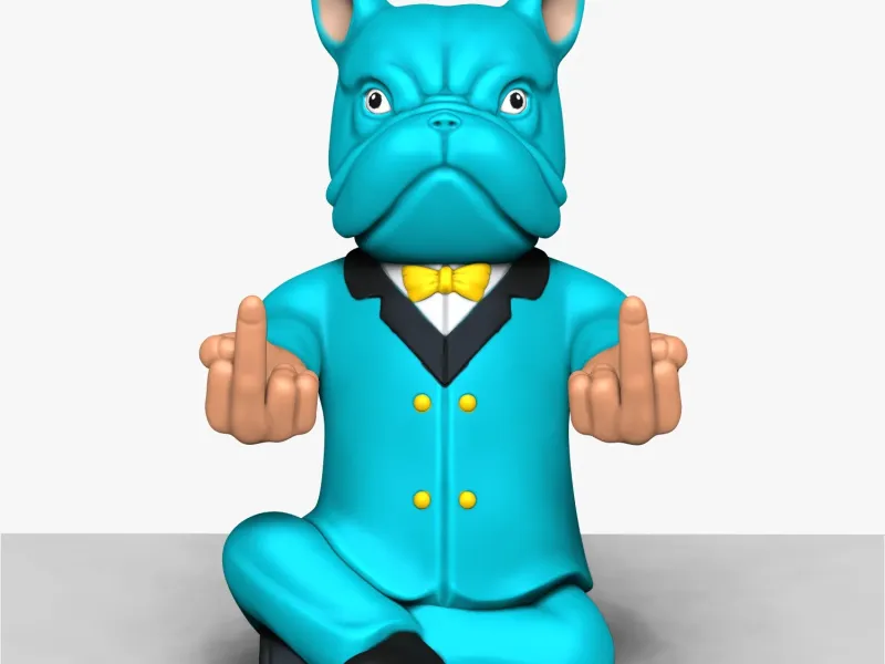Bulldogue com o Dedo do Meio