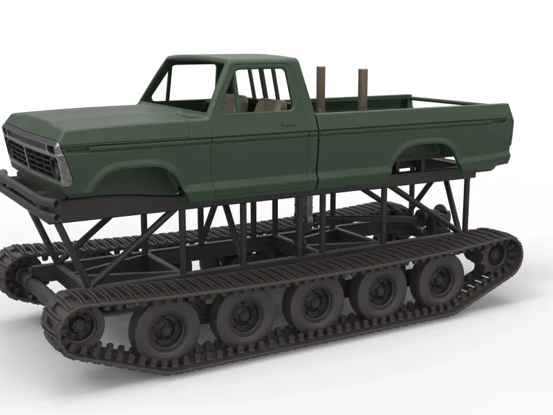 Redneck Rave Mud truck on tracks Scale 1:25