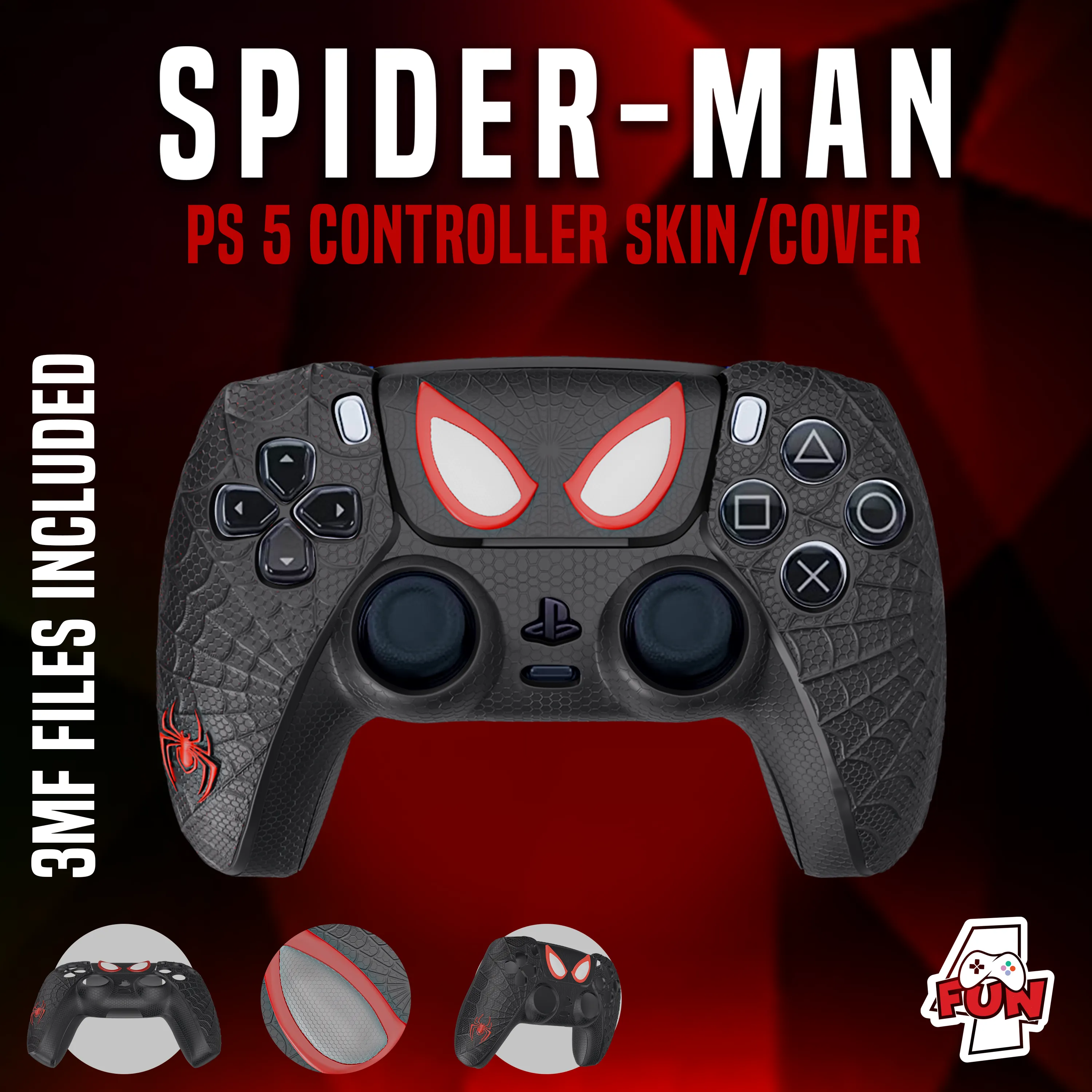 SPIDER-MAN PS5 CONTROLLER SKIN/COVER 3MF file included