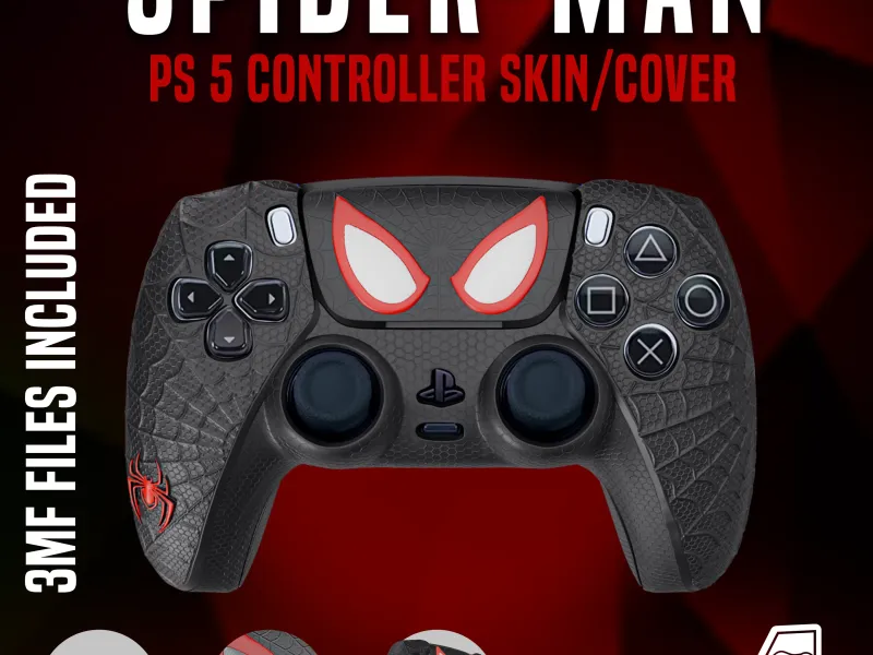 تم تضمين ملف SPIDER-MAN PS5 CONTROLLER SKIN/COVER 3MF