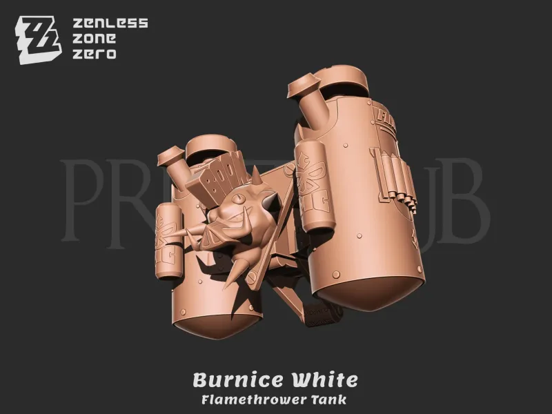 Burnice white Flamethrower Tank - Zenless zone zero cosplay