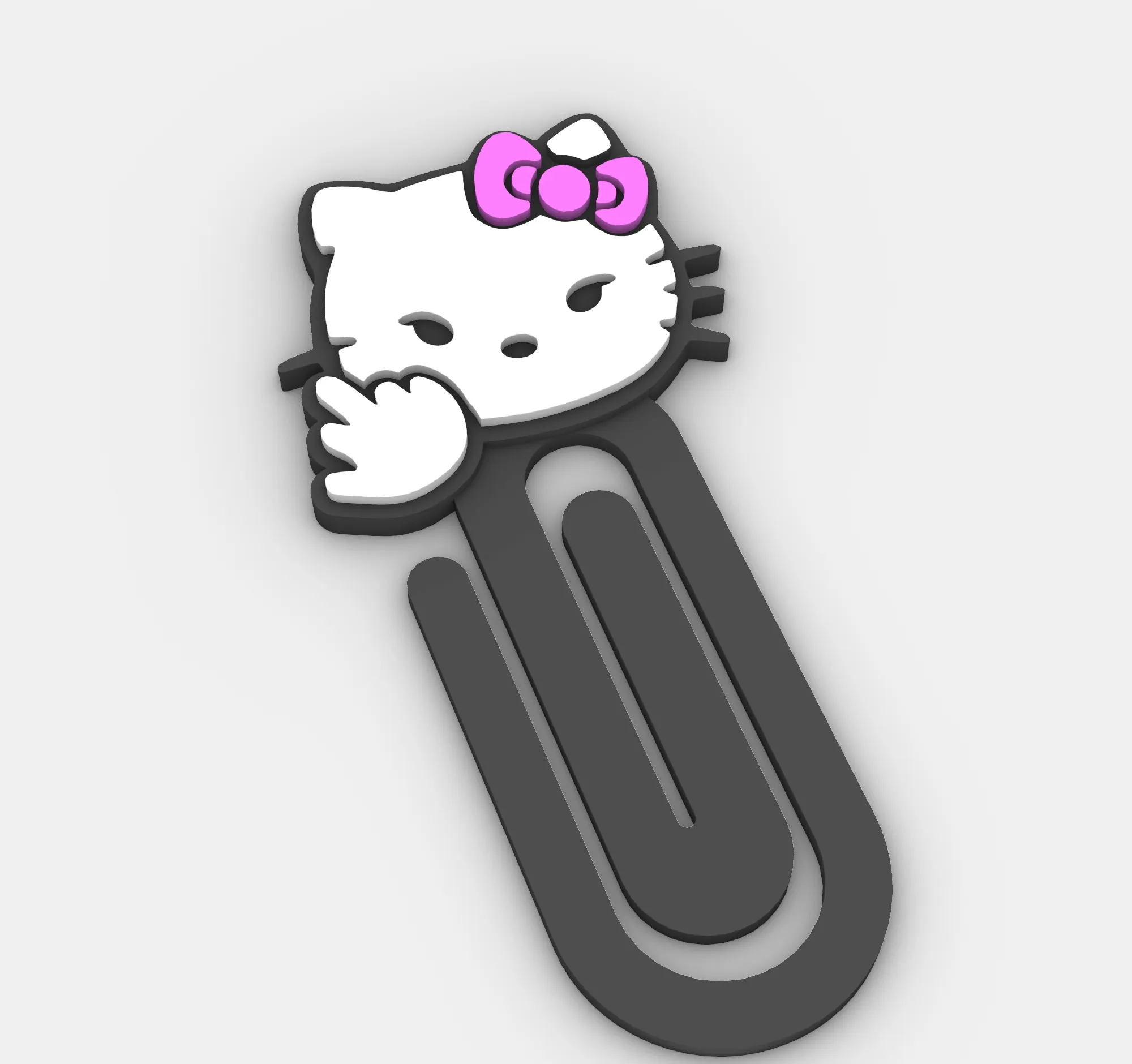 hello kitty - fuck you - Paper clip - bookmark - STL file