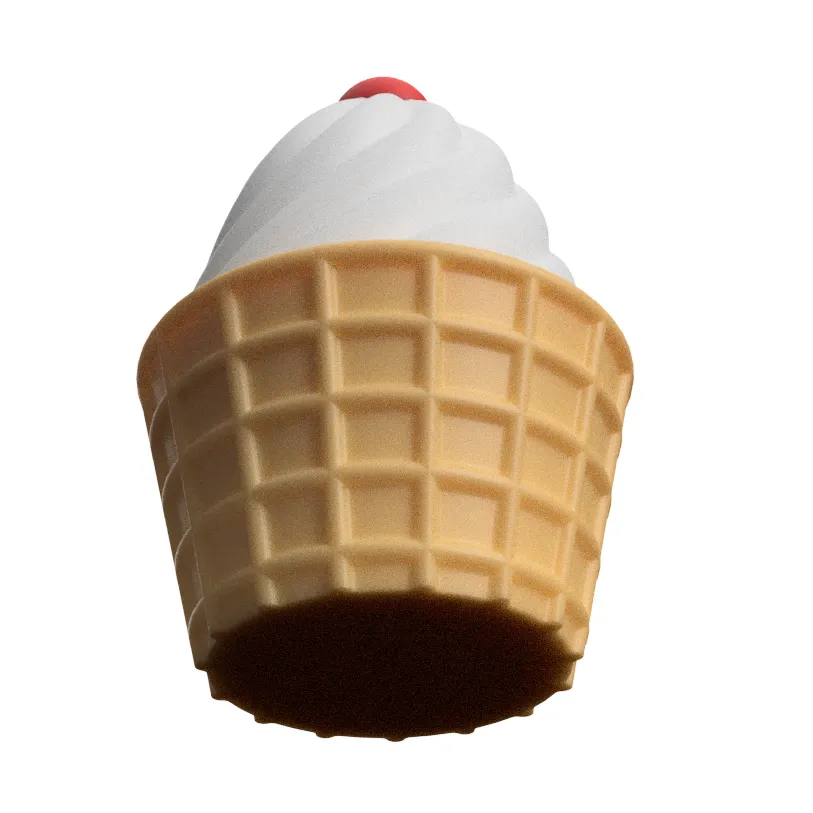 Ice cream in a wafer cup to print