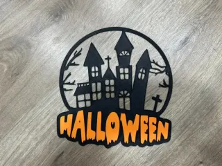 Halloween House with orange name