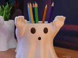 flower pot ghost Boo horror halloween pencil holder STL-1