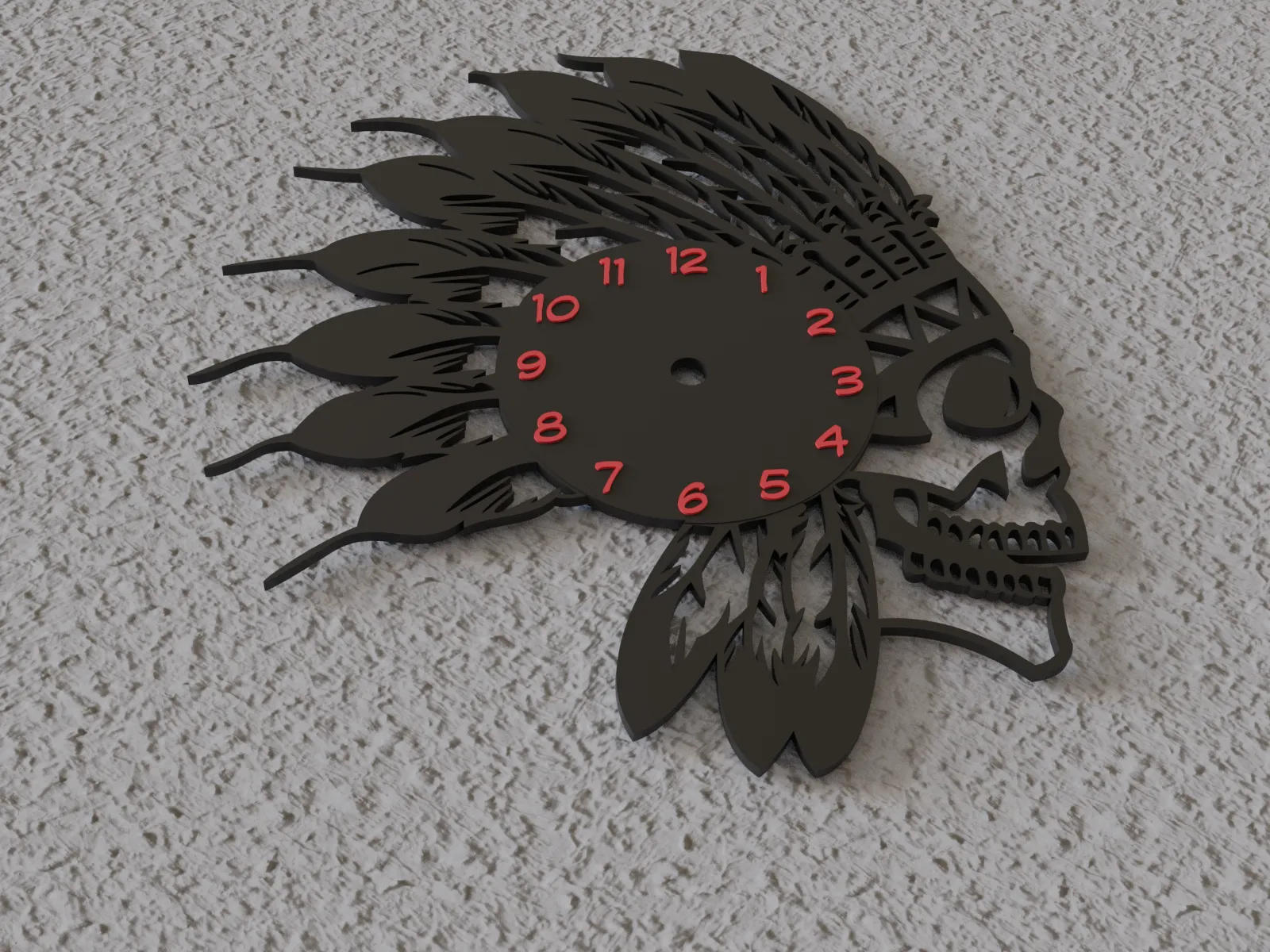 apachen-Totenkopf Vinyl-Wanduhr