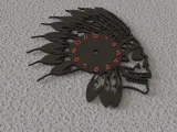 apache skull vinyl wall clock-6