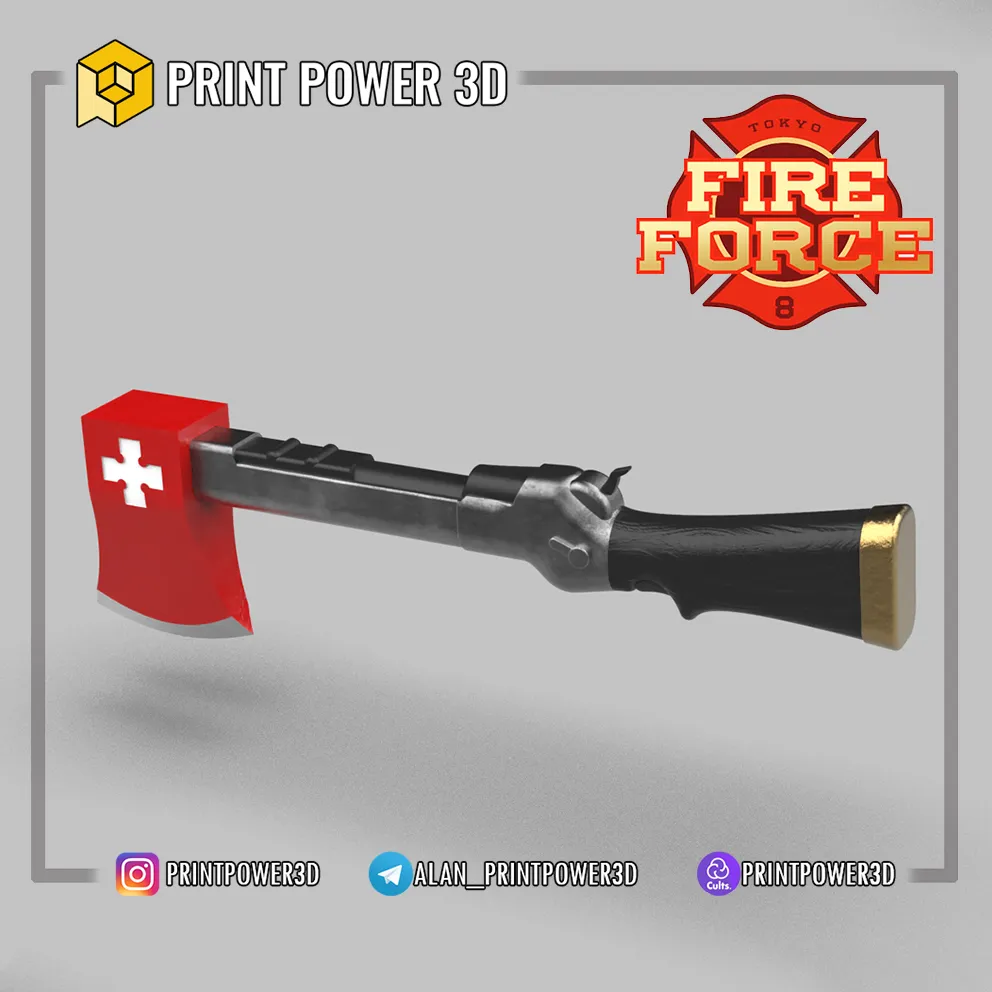 Toys & Games STL Download - Fire force axe battleby PrintPower3D