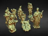 10 figurines baby jesus,mary,joseph,donkey wise man 1 AND 2-1