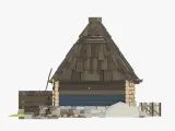Slavic Medieval Tailor House with Interior Low Poly Style-6