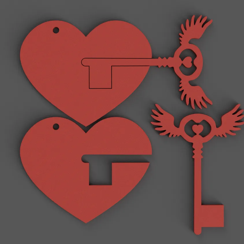 Love Key to My Heart Couple Keychains – Perfect Gift Set