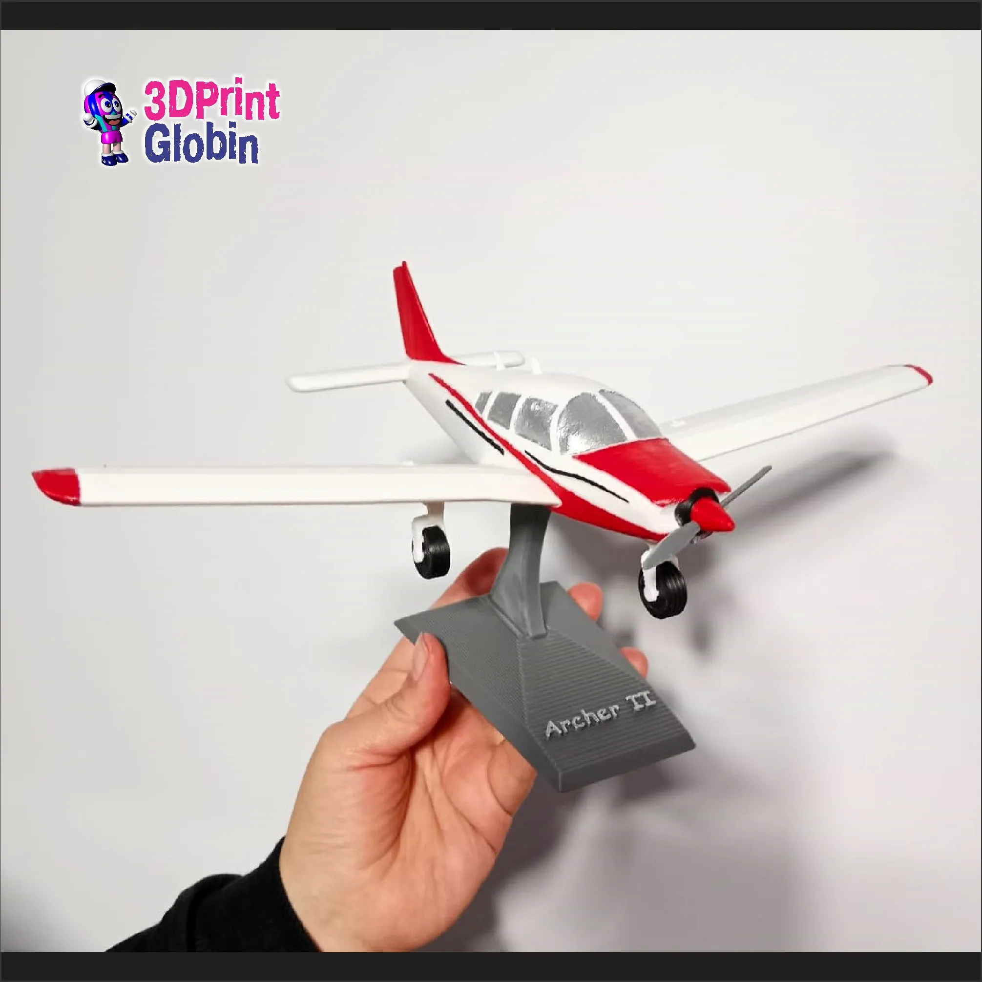 Avioneta Piper PA-28 Archer 2 - Incluye soporte base