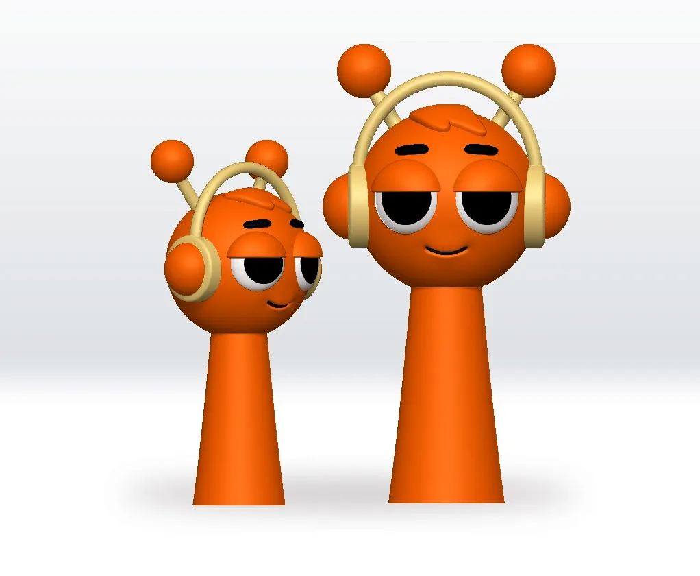 Oren Orange Sprunki STL, 3mf, Obj, 3D Model Split file