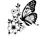 Flowers & Butterfly Wall Art-0