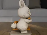 Cute Bunny STL 3D Print Model Rabbit Figurine-5