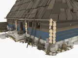 Slavic Medieval Tailor House with Interior Low Poly Style-0